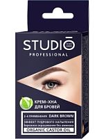 STUDIO PROFESSIONAL Крем-хна Профешнл для бровей Темно-коричневая 2х5 мл 