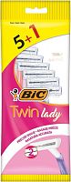 BIC Станки одноразовые Twin Lady (5+1 шт) с двумя лезвиями
