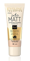EVELINE Тональный крем SATIN MATT Матирующий  №101 IVORY, 30мл